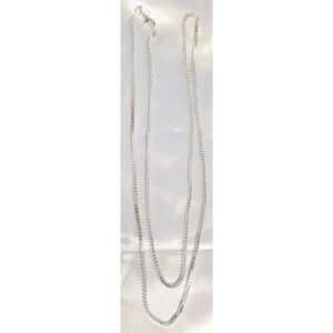 Sterling Silver 925 Plated 20 Inch Box Chain‎ Necklace New 1/16th" Wide Lobster